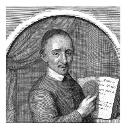 Téléchargez les photos : Portrait de Tieleman van Braght, Abraham Bloteling, en 1664 ou après, gravé vintage. - en image libre de droit