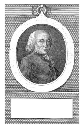 Foto de Retrato de E. Adan, J.F. De La Rue, 1787 Busto de retrato ovalado a la derecha de E. Adan, concejal de Saint-Jacques, descalzo. - Imagen libre de derechos