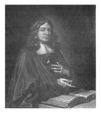 Foto de Retrato de Adriaan Wesel, Jacob Gole, 1685 - 1724 Adriaan Wesel, señalando un libro abierto. Fue predicador en varias ciudades, incluyendo Ámsterdam.. - Imagen libre de derechos