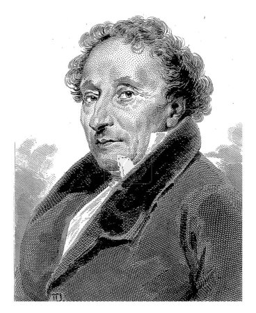 Foto de Portret van Roger, Pierre Michel Adam, después de Achille Deveria, 1810 - 1853, grabado vintage. - Imagen libre de derechos