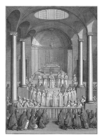 Photo for Interior of an Armenian Apostolic Church, Bernard Picart (workshop of), 1733 The interior of an Armenian church at the time a service is held. - Royalty Free Image