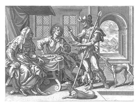 Téléchargez les photos : Esaü vend son droit d'aînesse à Jakob, Maerten de Vos, 1639 Esaü est revenu de la chasse affamé. Ses chiens de chasse se tiennent à côté de lui. Il vend son droit d'aînesse à son jeune frère Jacob. - en image libre de droit