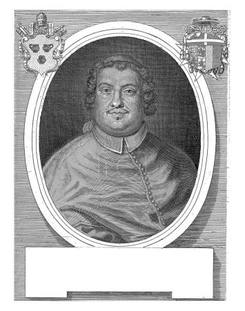 Téléchargez les photos : Portrait de Cornelius Venetus, Benoit Farjat, d'après Lud. David, 1697 - 1720, gravé vintage. - en image libre de droit