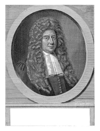 Foto de Retrato de Jacob Gronovius, Anthony van Zijlvelt, 1693 Retrato de Jacobus Gronovius, profesor de griego y elocuencia en Leiden, vestido con un vestido blanco. - Imagen libre de derechos