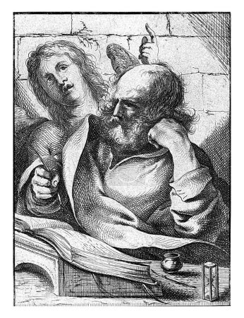 Photo for Saint Matthew, Laurent de La Hire (attributed to), after Jan Lievens, 1625 - 1674 The Evangelist Matthew with his attribute the angel - Royalty Free Image