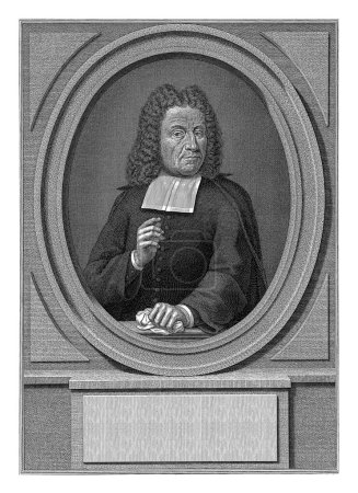Photo for Portrait of the Preacher Petrus Gribius, Jan Caspar Philips, after Thomas van der Wilt, 1740, vintage engraved. - Royalty Free Image