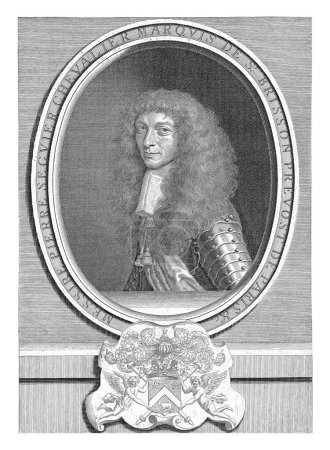 Photo for Portrait of Pierre Seguier de Saint-Brisson, Robert Nanteuil, 1659 Portrait of Pierre Seguier Marquis of Saint-Brisson, three-quarters to the left, in an oval. Under the portrait a coat of arms. - Royalty Free Image