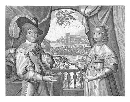 Foto de Retrato de Guillermo II, príncipe de Orange, y María Henrietta Stuart, anónima, 1641 Retrato de Guillermo II y María Henrietta, con motivo de sus banderas en 1641. - Imagen libre de derechos