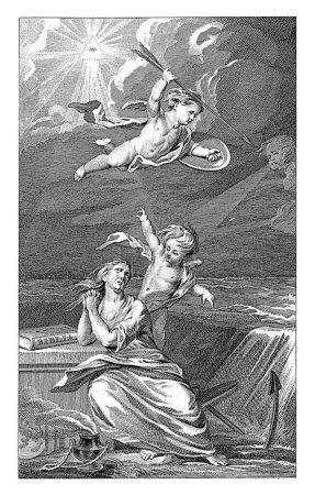 Foto de Alegoría de inundación de 1775, Reinier Vinkeles (I), después de Jacobus Buys, 1778 Representación alegórica de la inundación del 14 al 18 de noviembre de 1775 - Imagen libre de derechos