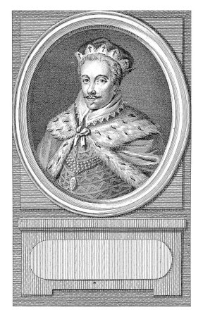 Foto de Retrato de Francois-Hercule de Valois, Duque de Anjou, Reinier Vinkeles (I), después de Jacobus Buys, 1785, grabado vintage. - Imagen libre de derechos