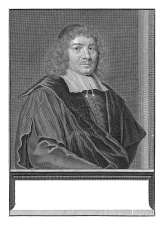 Foto de Retrato de Franciscus Burmannus, Jacobus Baptist, 1693 - 1704 Retrato de Franciscus Burmannus, bajo el retrato su nombre y títulos y un verso en latín. - Imagen libre de derechos
