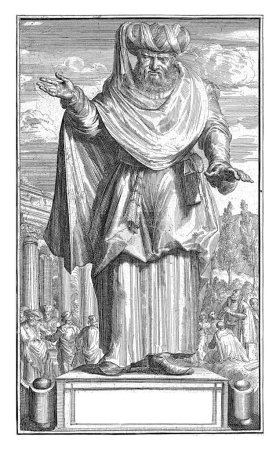 Foto de Retrato de Manes o Manicheaeus Corbicus, Romeyn de Hooghe, 1701 Retrato de Manes o Manicheaeus Corbicus a partir de una serie de retratos en Historie der Kerken. - Imagen libre de derechos