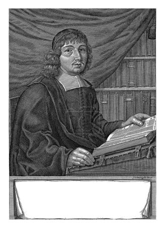 Téléchargez les photos : Portrait du prédicateur d'Amsterdam Johannes Sylvius, Jan Veenhuysen, 1656-1686, gravé vintage. - en image libre de droit