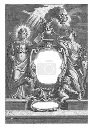 Foto de Portada alegórica con personificaciones del Buen Gobierno y la Abundancia, Cornelis Galle (I), después de Peter Paul Rubens, 1668 - Imagen libre de derechos