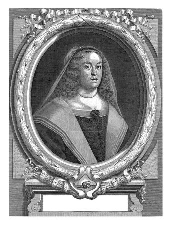 Téléchargez les photos : Portrait de Marguerite de Parme, Adriaen Haelwegh, vers 1647 - vers 1696 Portrait à droite de Marguerite de Médicis, fille de Cosme II et épouse d'Odoardo Farnese, duc de Parme. - en image libre de droit