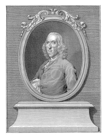 Foto de Retrato del poeta Frans de Haes en un medallón oval. El retrato descansa sobre un pedestal. - Imagen libre de derechos