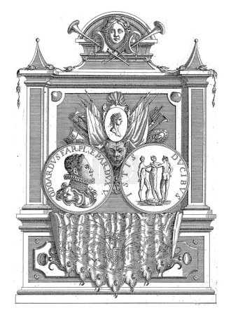 Foto de Objeto arquitectónico con el retrato de Odoardo Farnesio, Duque de Parma y Piacenza, Giuseppe Pini, 1706 - 1796 - Imagen libre de derechos