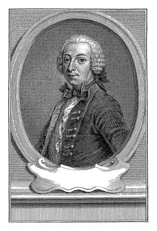 Photo for Portrait of Paul Desforges-Maillard, Pieter Tanje, 1756 Portrait of Paul Desforges-Maillard, French poet. At the bottom in the margin a four-line verse in French. - Royalty Free Image