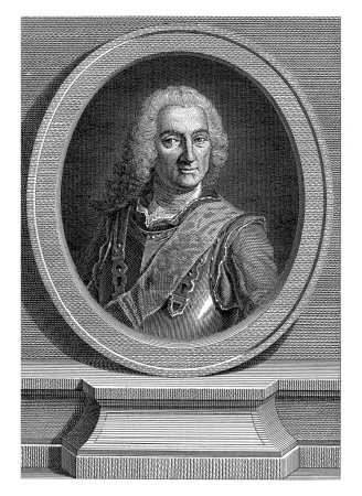 Foto de Retrato de Jean-Baptiste Desmarets de Maillebois, Vincenzo Vangelisti, 1738 - 1798, grabado vintage. - Imagen libre de derechos