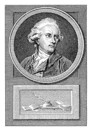Foto de Retrato de Knight Harris, Reinier Vinkeles (I), después de Jacobus Buys, 1783 - 1795 Retrato del enviado inglés caballero Harris. Debajo del retrato una carta. - Imagen libre de derechos