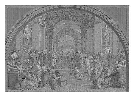 Photo for The School of Athens, Giovanni Volpato, after Giuseppe Cades, after Raphael, 1743 - 1803 The fresco 'The School of Athens' by Raphael in the Stanza della Segnatura in the Apostolic Palace. - Royalty Free Image