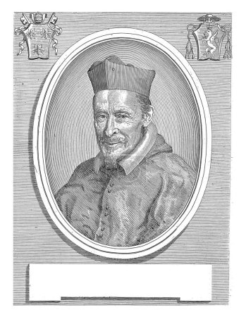 Photo for Portret van kardinaal Marco Antonio Franciotti, Giovanni Battista Bonacina, after Ippolito Leoni, 1666 - 1669, vintage engraved. - Royalty Free Image