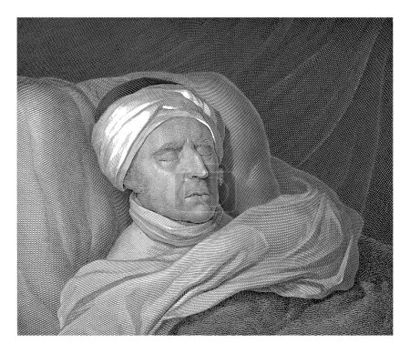 Téléchargez les photos : Willem Bilderdijk sur son lit de mort, Philippus Velijn, d'après Gerrit Jan Michaelis, 1833 L'historien et poète Willem Bilderdijk sur son lit de mort. - en image libre de droit