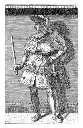 Foto de Retrato de Felipe el Bueno, Duque de Borgoña, Philips Galle (atribuido a taller de), después de Willem Thibaut, 1578 Felipe el Bueno, Duque de Borgoña, Conde de Flandes, Holanda, Henao y Zelanda. - Imagen libre de derechos