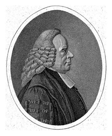 Foto de Retrato de Gisbertus Bonnet, Govert Kitsen, 1795 - 1805 Retrato de Gisbertus Bonnet, profesor de teología en Utrecht. Lleva una peluca, un vestido y bef. - Imagen libre de derechos