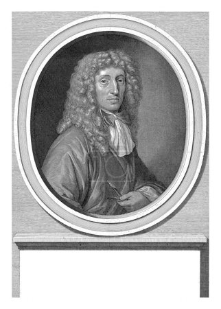 Téléchargez les photos : Portrait de Goverd Bidloo, Abraham Bloteling, d'après Gérard de Lairesse, vers 1680 - vers 1690 Buste du poète et médecin personnel de Guillaume III, Goverd Bidloo. - en image libre de droit
