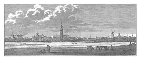 Foto de Vista de Middelburg, vista desde el sureste, 1744, Jan Caspar Philips, después de Cornelis Schouman, 1751 - 1760 Vista de Middelburg, vista desde el sureste. - Imagen libre de derechos