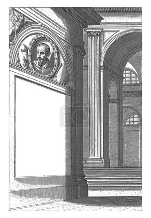 Foto de Monumento al cardenal Marco Antonio Franciotti, anónimo, después de Filippo Gagliardi, 1642 Retrato del cardenal Marco Antonio Franciotti en un monumento funerario en el interior de una iglesia. - Imagen libre de derechos