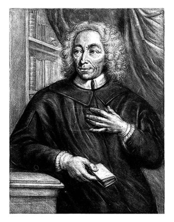 Téléchargez les photos : Portrait du prédicateur J. de Jager, Johannes van Vilsteren, 1740, gravé vintage. - en image libre de droit