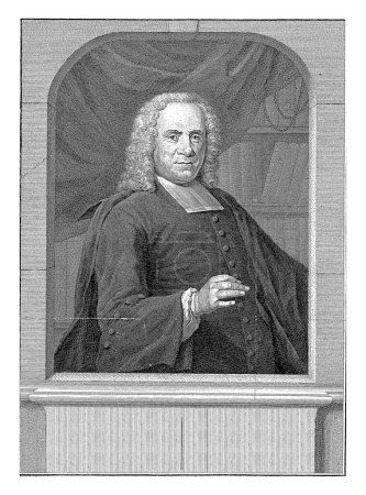 Photo for Portrait of Wilhelmus van Eenhoorn, Jacob Houbraken, after Jan Maurits Quinkhard, 1750 - 1755 Wilhelmus van Eenhoorn at the age of 56, - Royalty Free Image