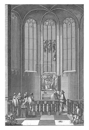 Téléchargez les photos : Chapelle Boelens-Den Otter dans la nouvelle église d'Amsterdam, Jan Goeree, 1680 - 1731 Vue de la chapelle Boelens-Den Otter dans la nouvelle église d'Amsterdam de l'intérieur de l'église. - en image libre de droit
