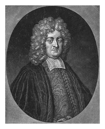 Photo for Portrait of the theologian Benjamin Ursinus, Pieter Schenk (I), 1705, vintage engraved. - Royalty Free Image