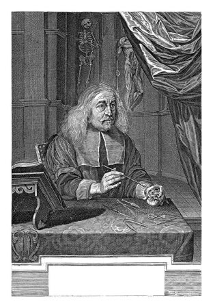 Téléchargez les photos : Portrait de Jan van Buyten, à 62 ans, Arnold van Westerhout, d'après Charles Emmanuel Biset, 1674 - en image libre de droit