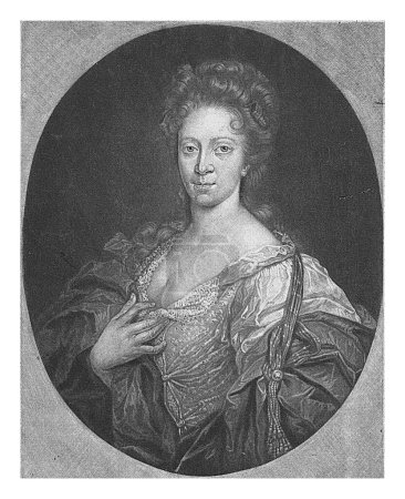 Téléchargez les photos : Portrait d'Elisabeth Juliana Wermuth, Pieter Schenk (I), 1701 Elisabeth Juliana Wermuth à l'âge de 30 ans. Épouse du médaillé Christian Wermuth. - en image libre de droit