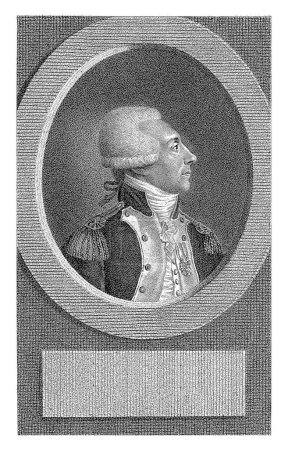 Photo for Portrait of Gilbert du Mortier, Marquis de La Fayette, Lambertus Antonius Claessens, c. 1792 - c. 1808, vintage engraved. - Royalty Free Image