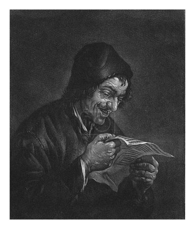 Photo for Reading Man, Jan Stolker, after Adriaen van Ostade, 1734 - 1785, vintage engraved. - Royalty Free Image