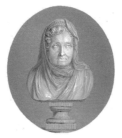 Photo for Portrait bust of writer Giustina Renier Michiel, Antonio Nardello, after Placido Fabris, after Luigi Zandomeneghi, 1791 - 1868 , vintage engraved. - Royalty Free Image