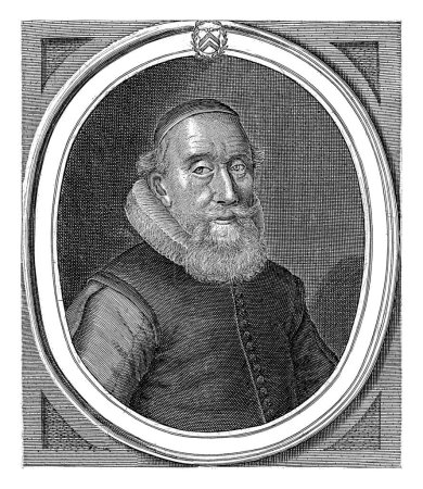 Téléchargez les photos : Portrait de Joannes de Veno, Crispijn van de Passe (II), d'après A.R. Nieuhoff, en 1662 ou après 1664 Portrait de l'avocat Joannes de Veno, à l'âge de 81 ans. - en image libre de droit