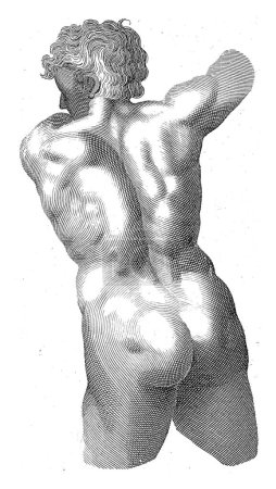 Foto de Hombre desnudo visto en la espalda, anónimo, 1688 - 1698, grabado vintage. - Imagen libre de derechos