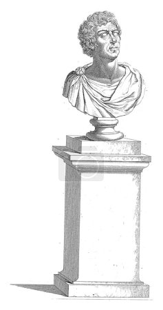 Foto de Busto de retrato del pintor Andrea Appiani sobre un zócalo, Luigi Rados, después de Eugenio Rados, 1783 - 1840 - Imagen libre de derechos