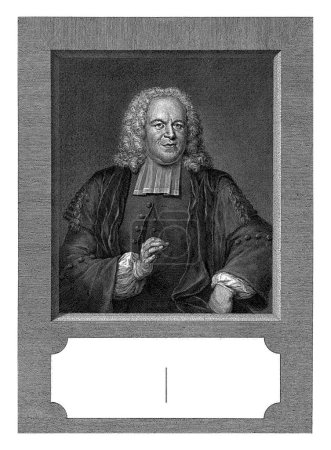 Photo for Portrait of David Millius, Jacob Houbraken, after Jan Maurits Quinkhard, 1742 - 1750 Half-flesh portrait of David Millius in a rectangular window. - Royalty Free Image
