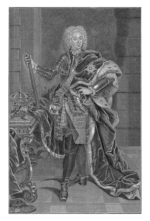 Téléchargez les photos : Portrait de Christian VI, roi du Danemark et de Norvège, Georg Paul Busch, 1730-1756 Portrait avec les ornements de l'Ordre de l'éléphant. - en image libre de droit