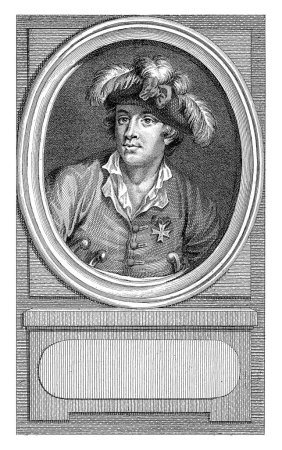 Foto de Retrato de Jan Bart, Reinier Vinkeles (I), después de Jacobus Buys, 1786 Retrato del corsario flamenco Jean Bart. Arriba a la derecha: V. Dl. P. II. - Imagen libre de derechos