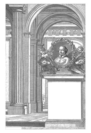 Téléchargez les photos : Monument au cardinal Virginio Orsini, anonyme, d'après Filippo Gagliardi, 1642 Portrait du cardinal Virginio Orsini dans un monument funéraire à l'intérieur d'une église. - en image libre de droit