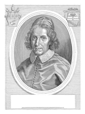 Foto de Retrato del cardenal Alderano Cibo, Jacques Blondeau, después de Carlo Maratti, 1665 - 1698, grabado vintage. - Imagen libre de derechos