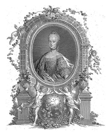 Foto de Retrato de María Antonieta de Austria, Johann Esaias Nilson, después de John Michael Millitz, 1770 - 1788, grabado vintage. - Imagen libre de derechos
